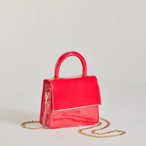 Trendy Moment Faux Patent Leather Top Handle Mini Purse