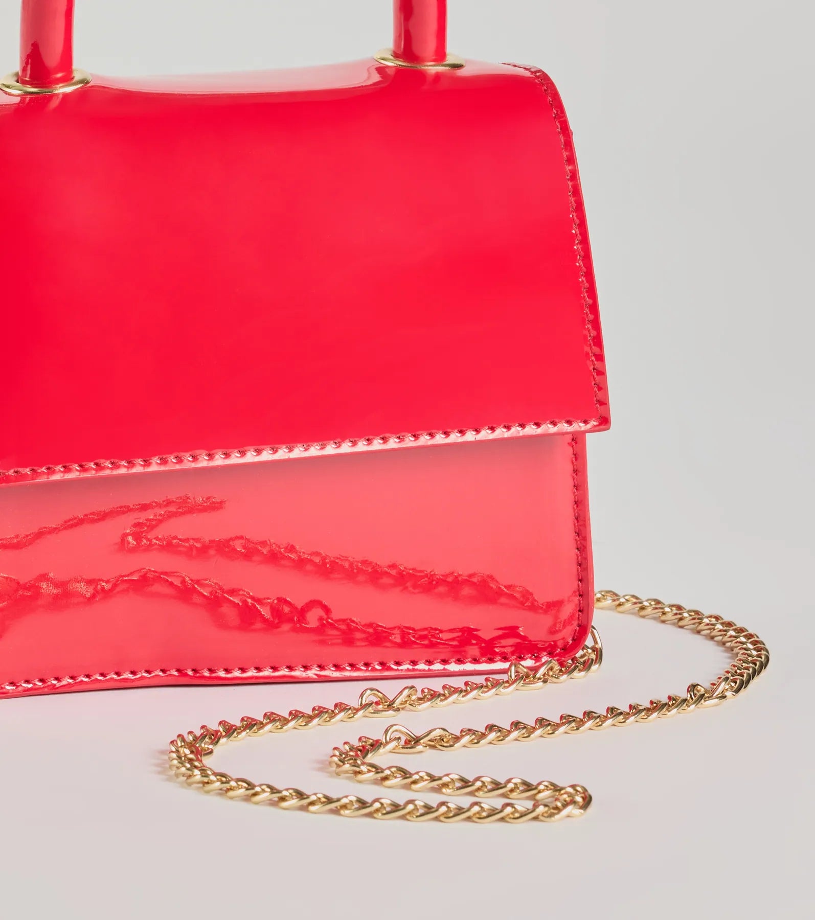 Trendy Moment Faux Patent Leather Top Handle Mini Purse - Image 2