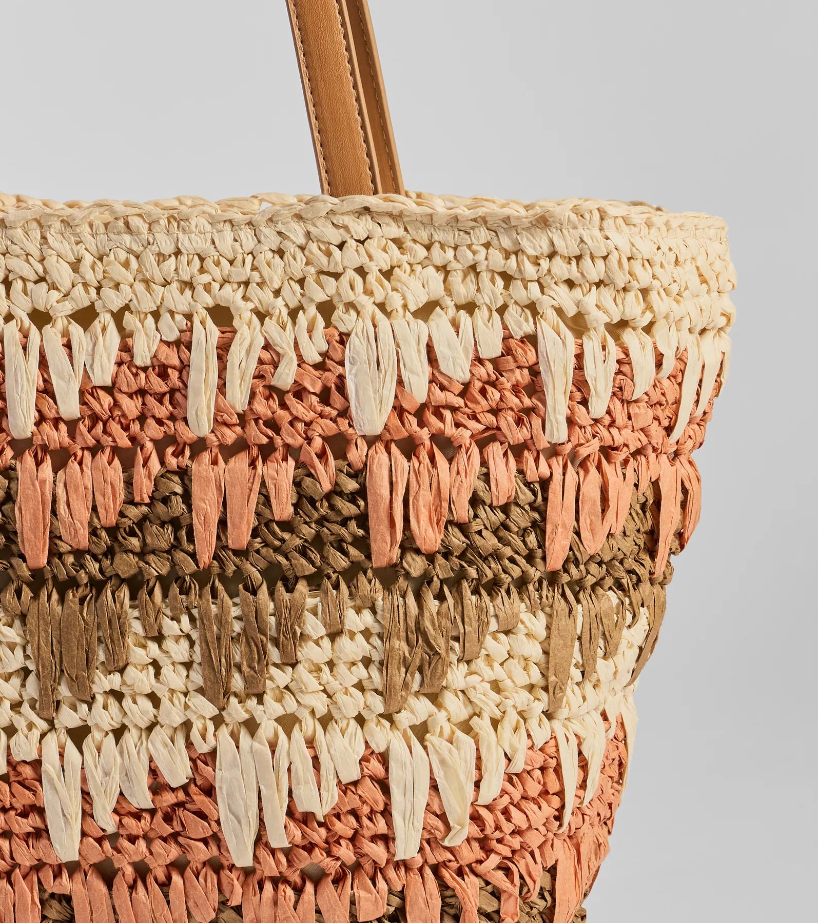 Paradise Bound Braided Striped Straw Tote Bag - Image 2