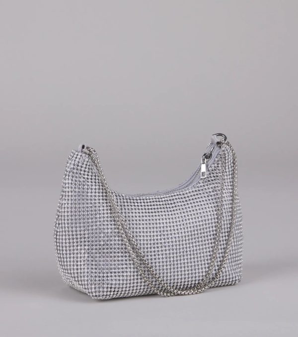 Glamour Girlie Rhinestone Mesh Shoulder Bag - Image 4