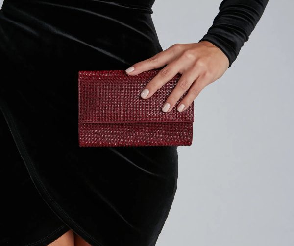Luxe Glamour Rhinestone Box Clutch - Image 9