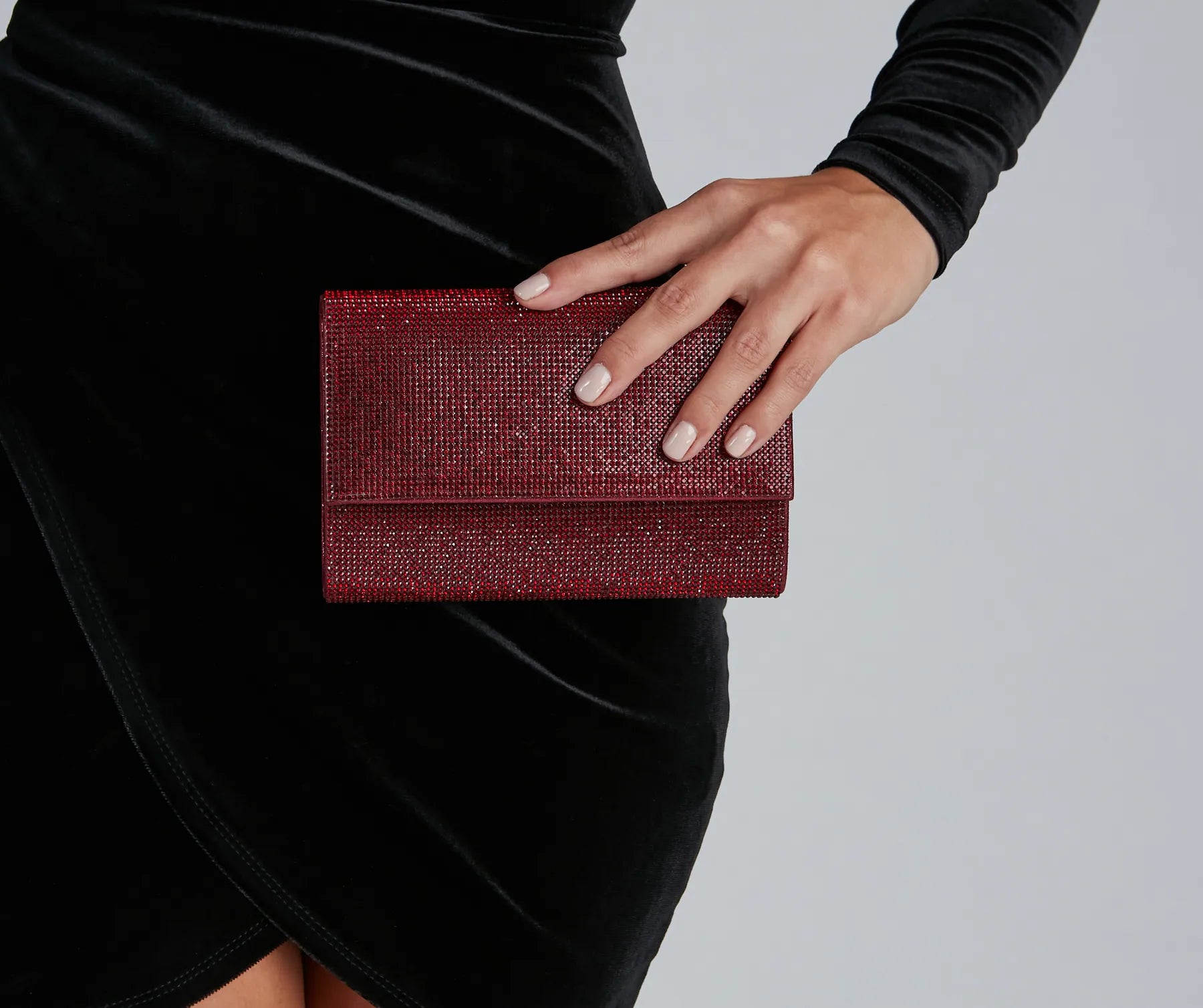 Luxe Glamour Rhinestone Box Clutch - Image 9