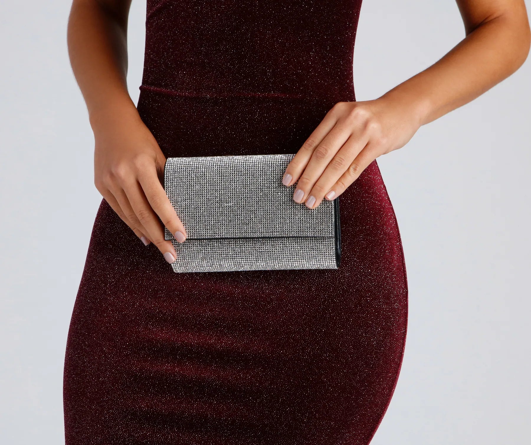 Luxe Glamour Rhinestone Box Clutch - Image 11