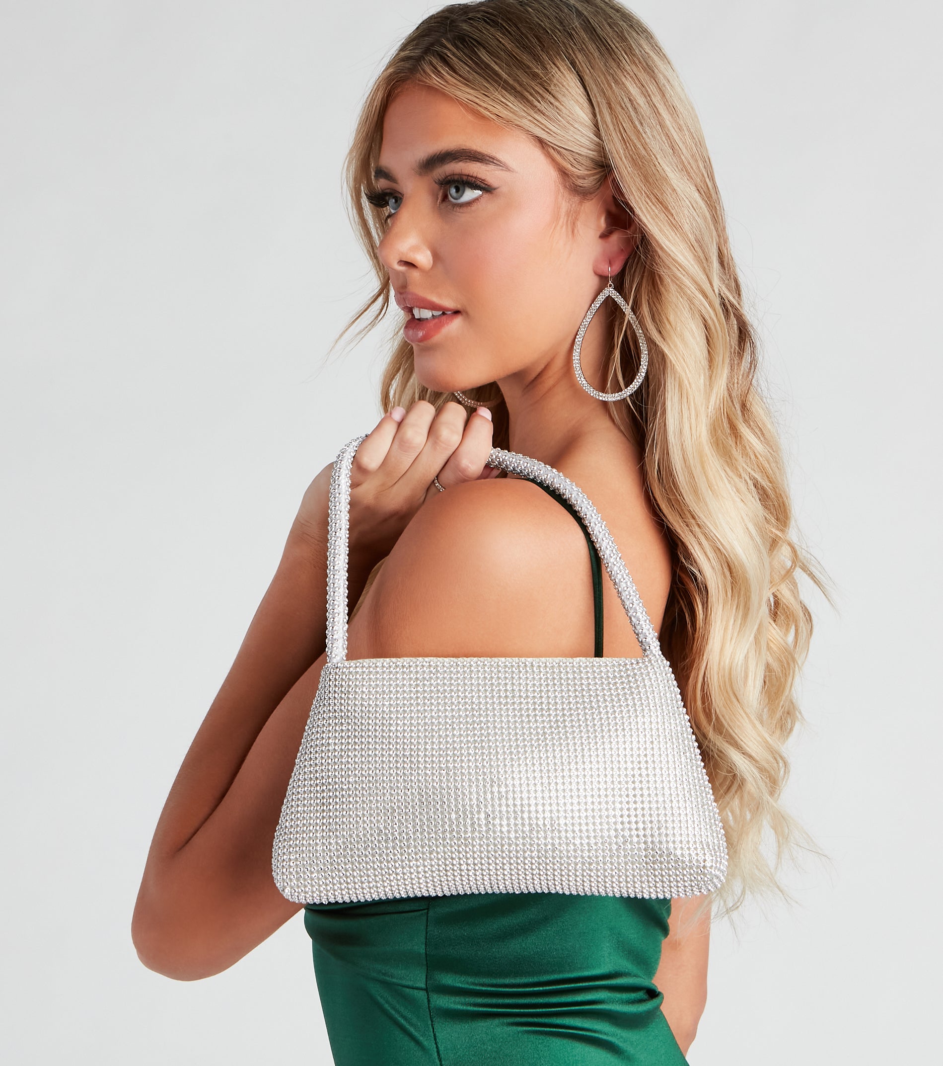 Sparkle Rhinestone Mesh Shoulder Bag - Image 3