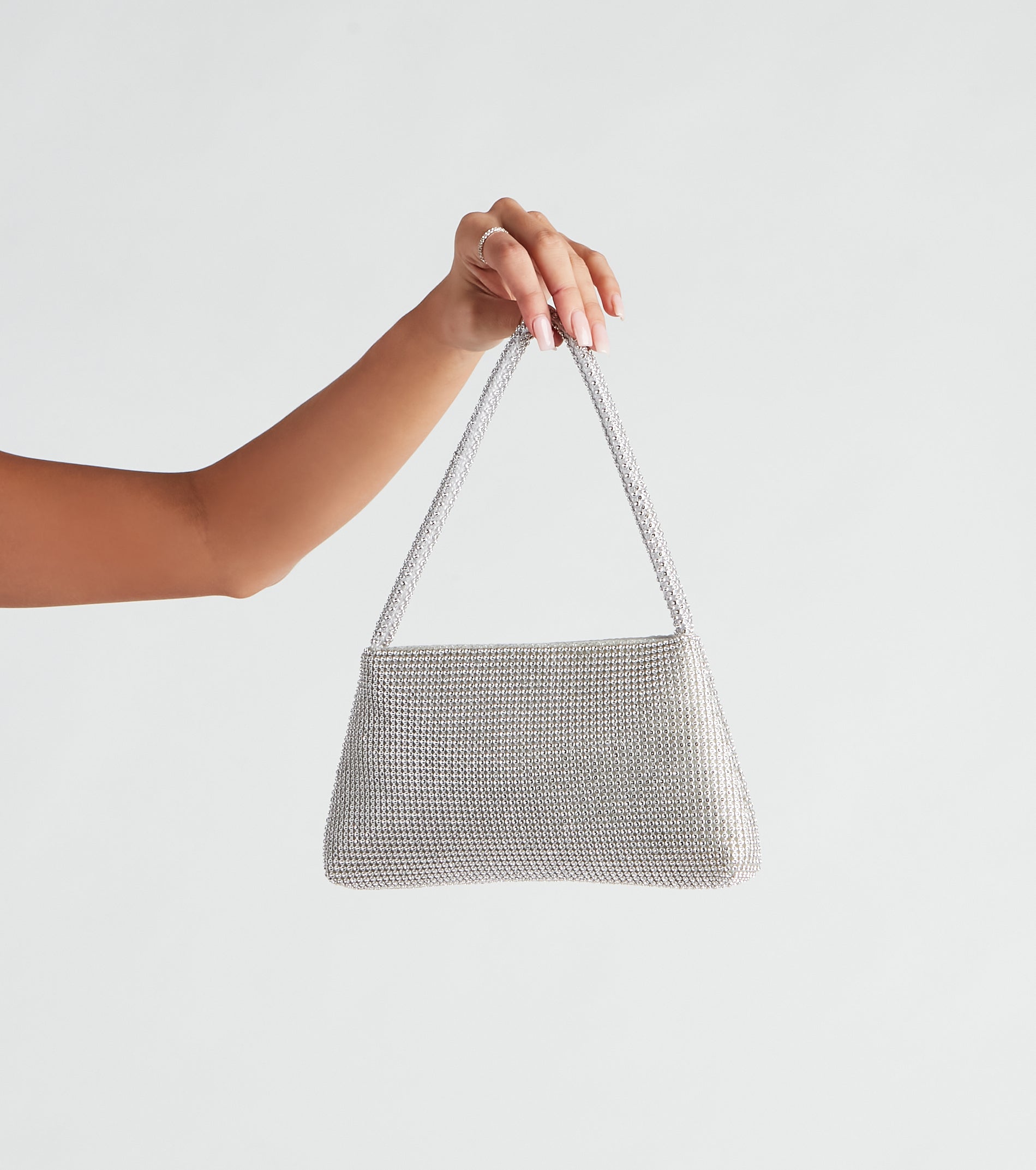 Sparkle Rhinestone Mesh Shoulder Bag - Image 4