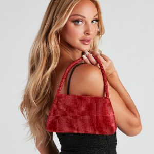 Sparkle Rhinestone Mesh Shoulder Bag