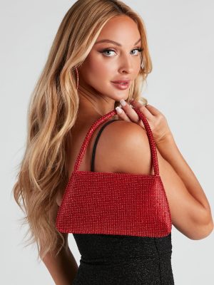 Sparkle Rhinestone Mesh Shoulder Bag