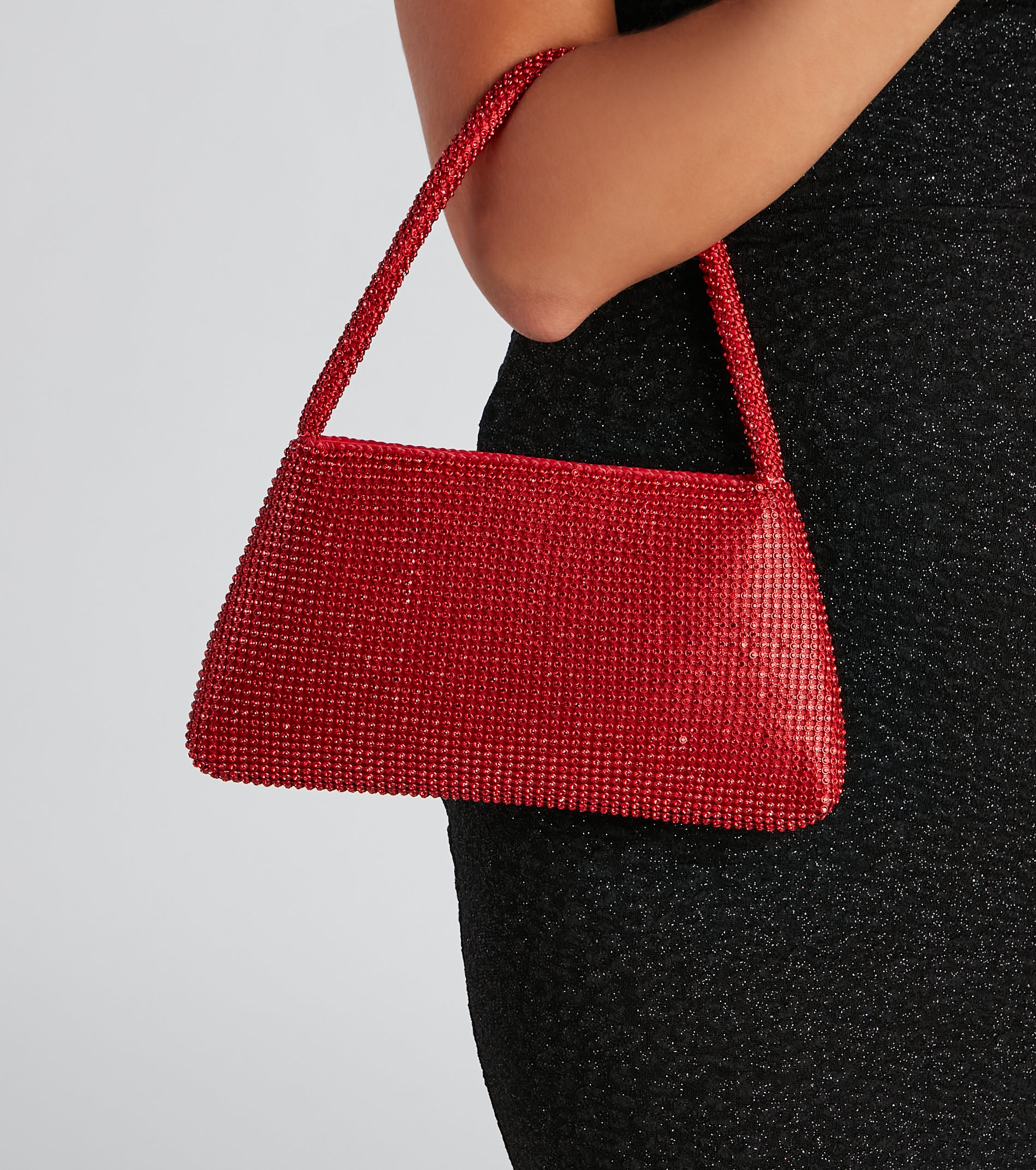 Sparkle Rhinestone Mesh Shoulder Bag - Image 2