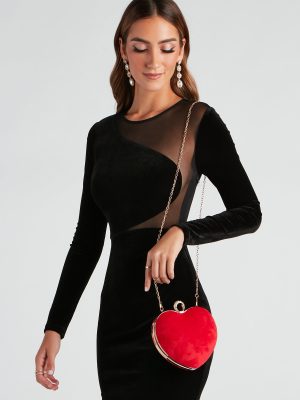 Love For Luxe Velvet Heart Clutch