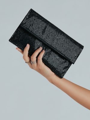 Perfect Shine Gemstone Fold-Over Clutch