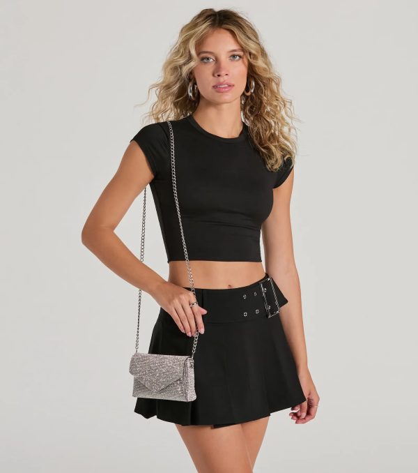 Sparkle Effect Rhinestone Crossbody Purse - Image 2