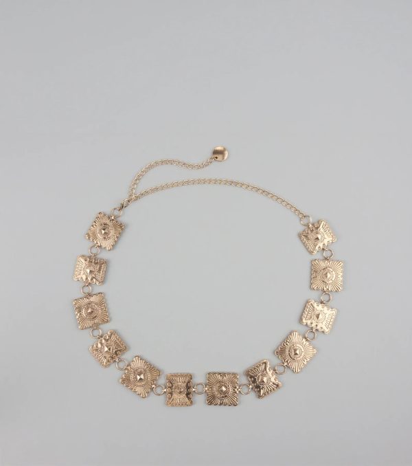 Stand Out At Sundown Concho Chain Belt