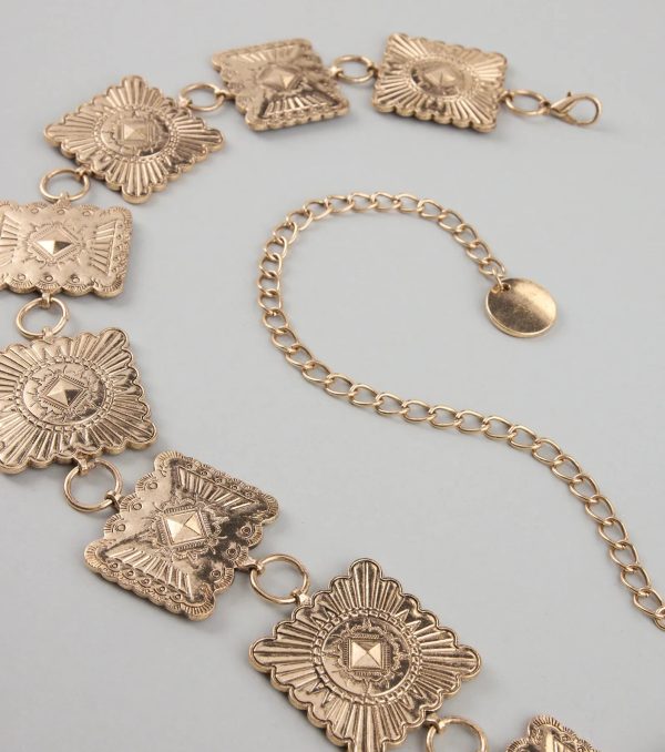 Stand Out At Sundown Concho Chain Belt - Image 2