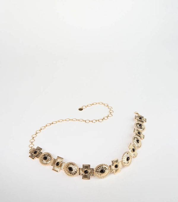 Boho Sleek Cross Concho Chain Belt - Image 4