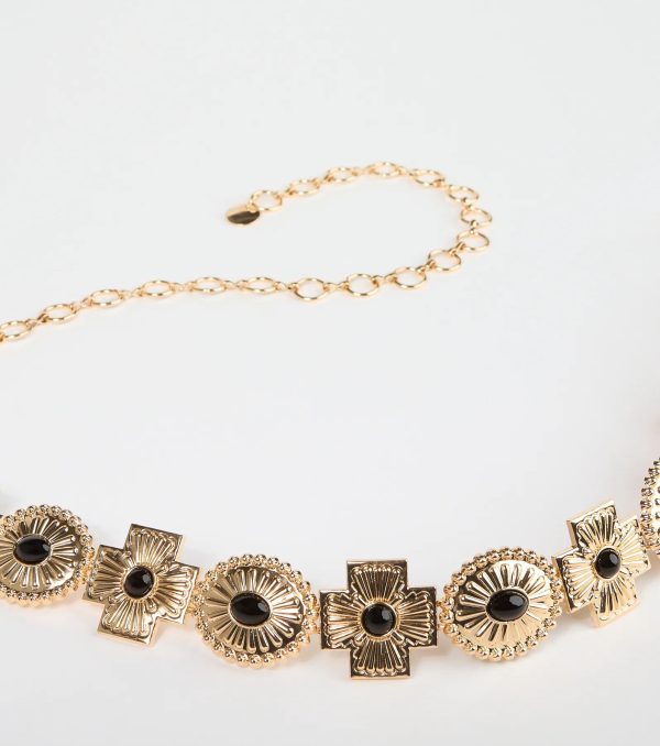 Boho Sleek Cross Concho Chain Belt - Image 5
