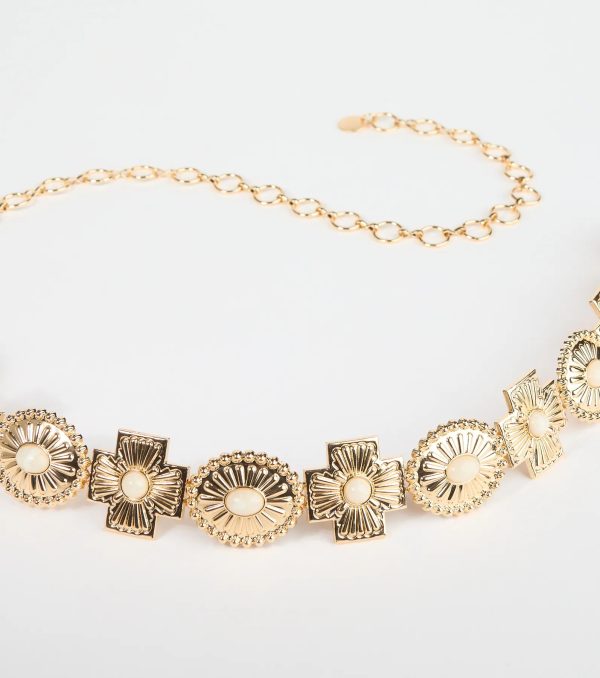 Boho Sleek Cross Concho Chain Belt - Image 8
