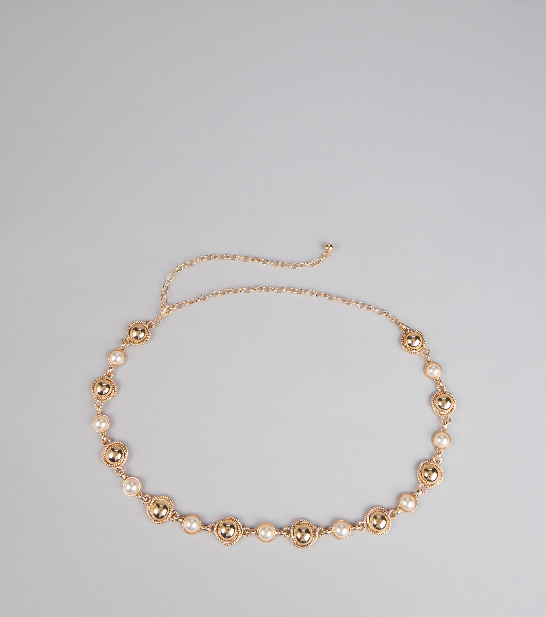 Opulent Touch Faux Pearl Chain Belt