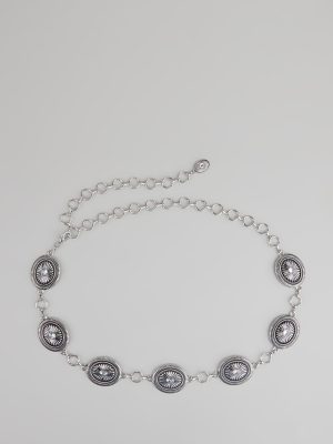 Saddle Chic Oval Concho Chain Belt