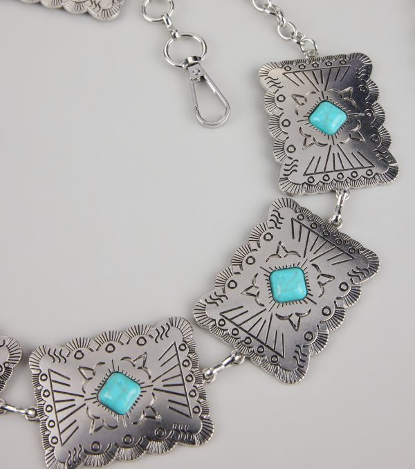 Western Flair Stone Concho Chain Belt - Image 3