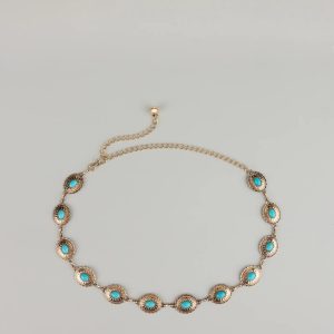 Festival Flair Turquoise Concho Chain Belt