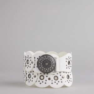 Boho Era Studded Faux Leather Medallion Belt
