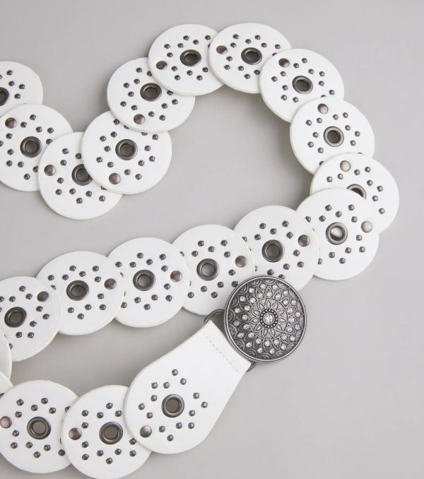 Boho Era Studded Faux Leather Medallion Belt - Image 2