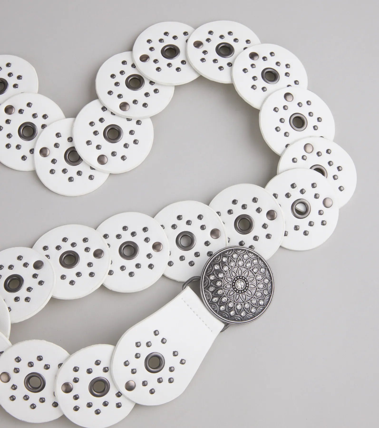 Boho Era Studded Faux Leather Medallion Belt - Image 2