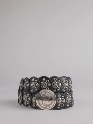 Boho Edge Faux Leather Medallion Belt