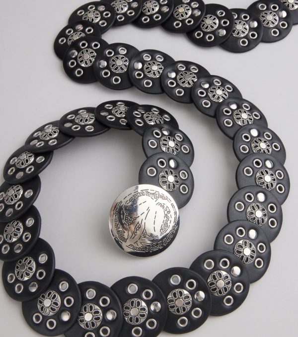 Boho Edge Faux Leather Medallion Belt - Image 2
