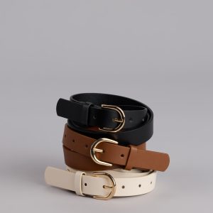Everyday Essential Faux Leather Belt Set