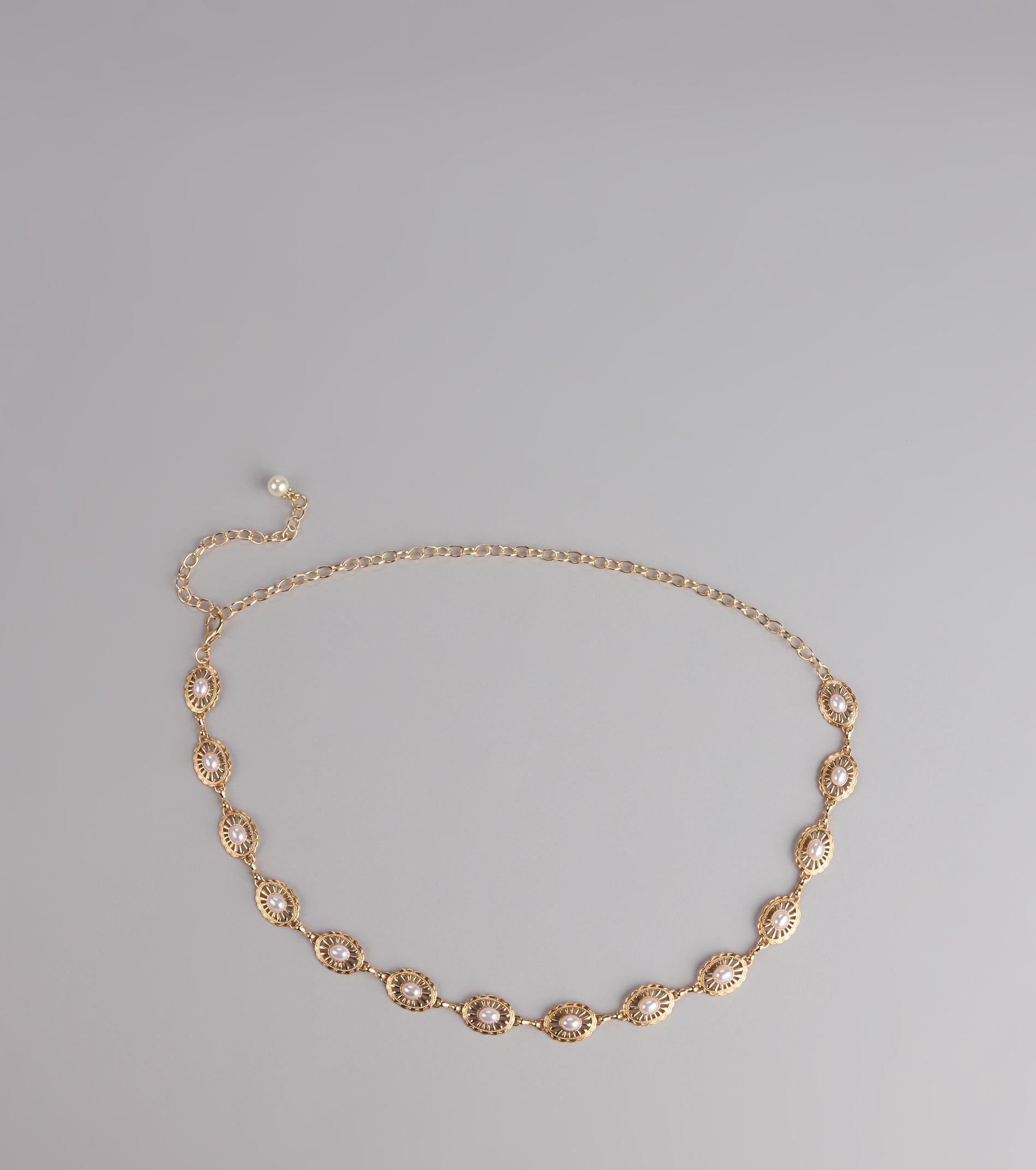 Vintage Charm Pearl Chain Belt