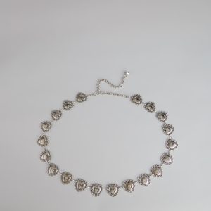 Edgy Charm Heart Chain Belt
