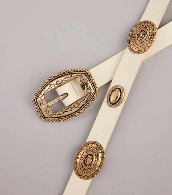 Western Charm Concho Faux Leather Belt - Image 3