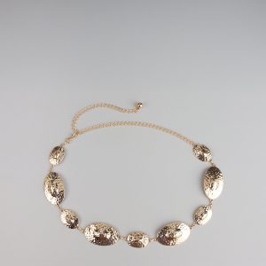 Bold Shine Etched Concho Chain Belt