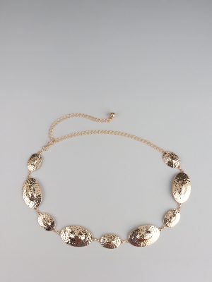 Bold Shine Etched Concho Chain Belt