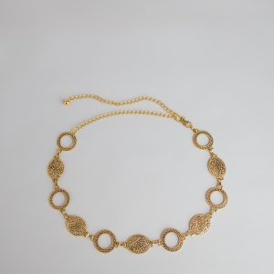 Gilded Era Textured Concho Chain Belt