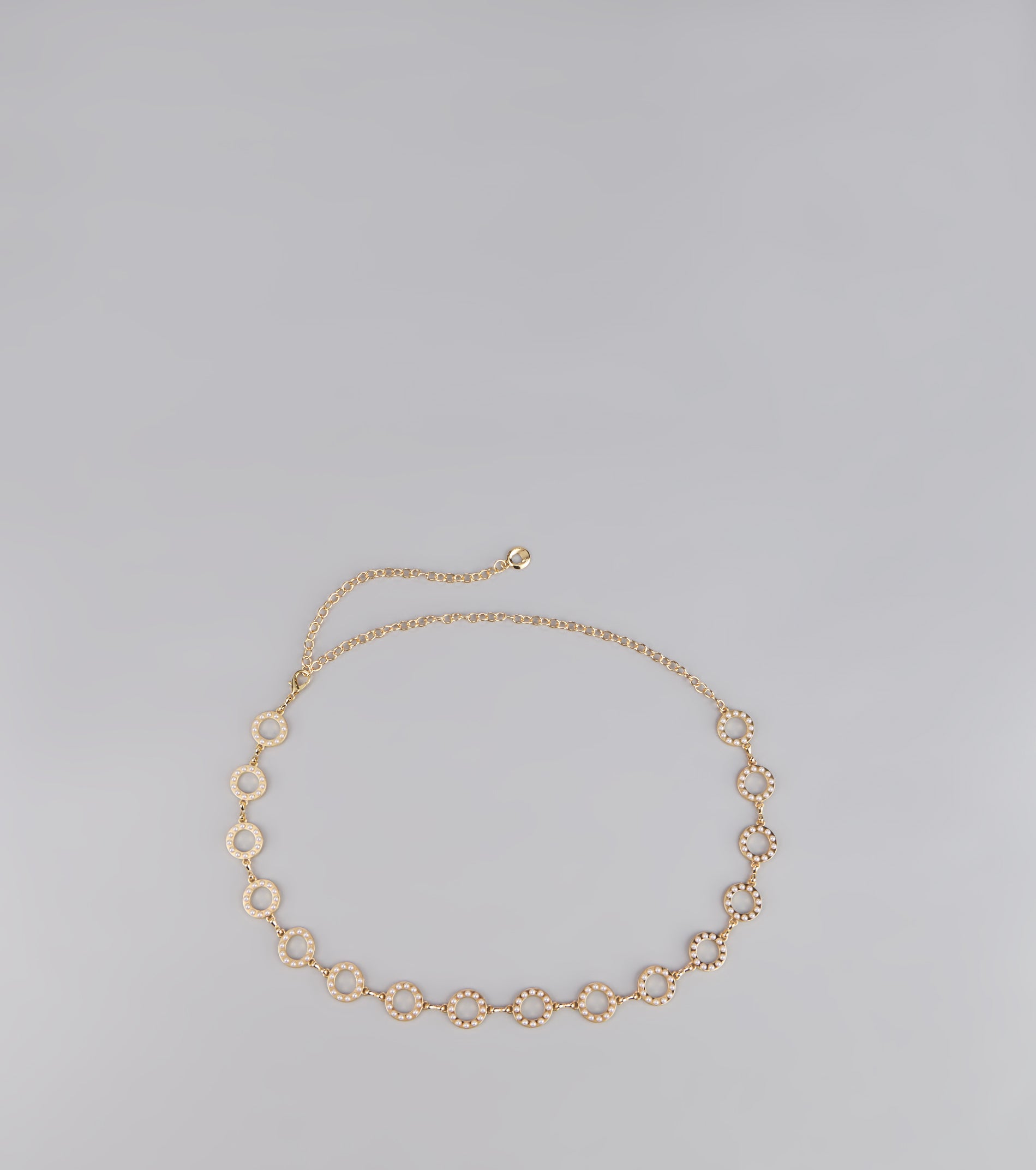 Linked Up Faux Pearl Chain Belt