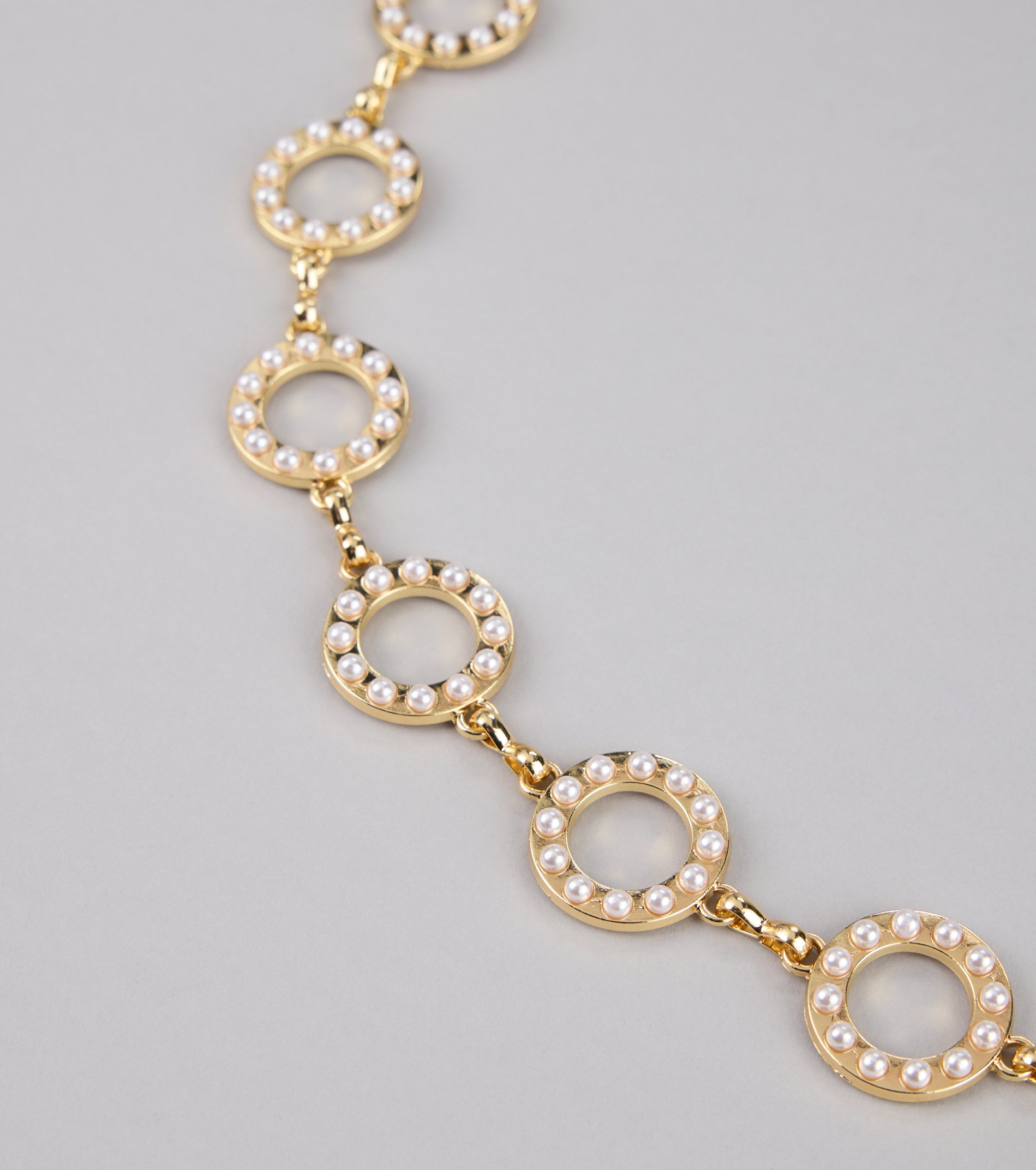 Linked Up Faux Pearl Chain Belt - Image 3