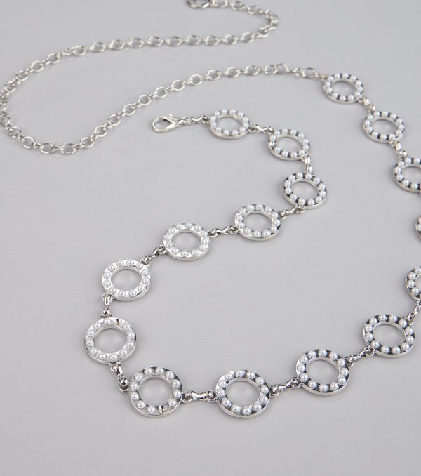 Linked Up Faux Pearl Chain Belt - Image 6