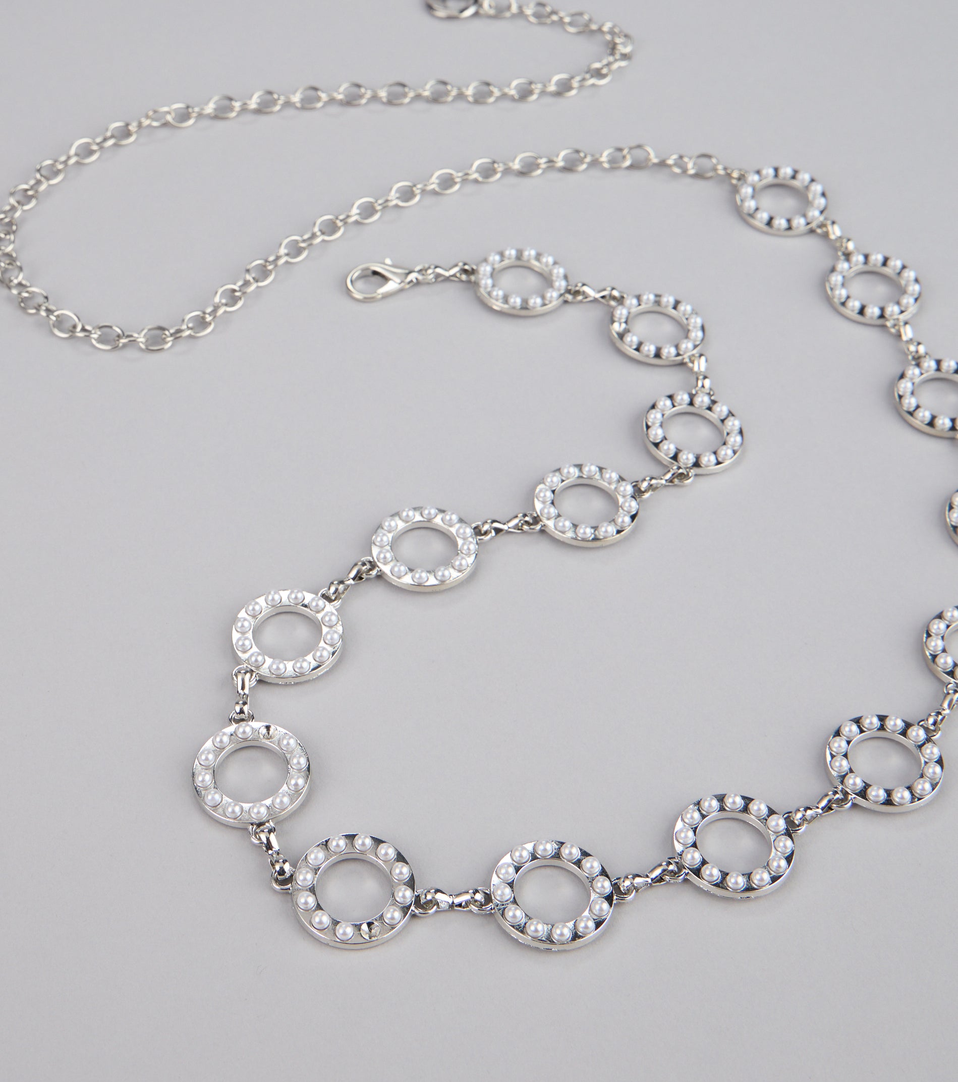 Linked Up Faux Pearl Chain Belt - Image 6