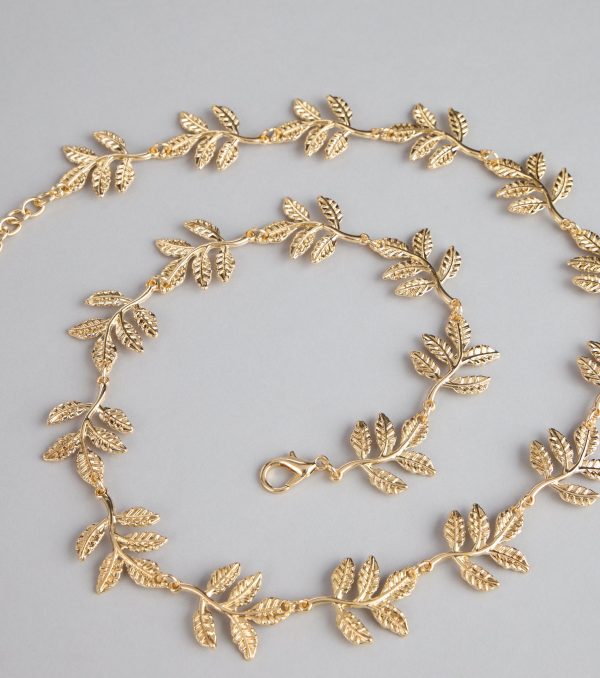 Golden Flair Leaf Chain Belt - Image 2