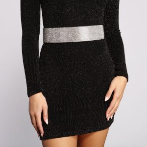 Makin' Statements Wide Rhinestone Stretch Belt