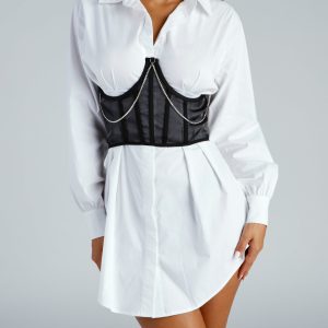 Sultry Glam Rhinestone Strap Underbust Bustier