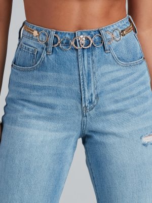 Stylish Deets Rhinestone Chain Belt