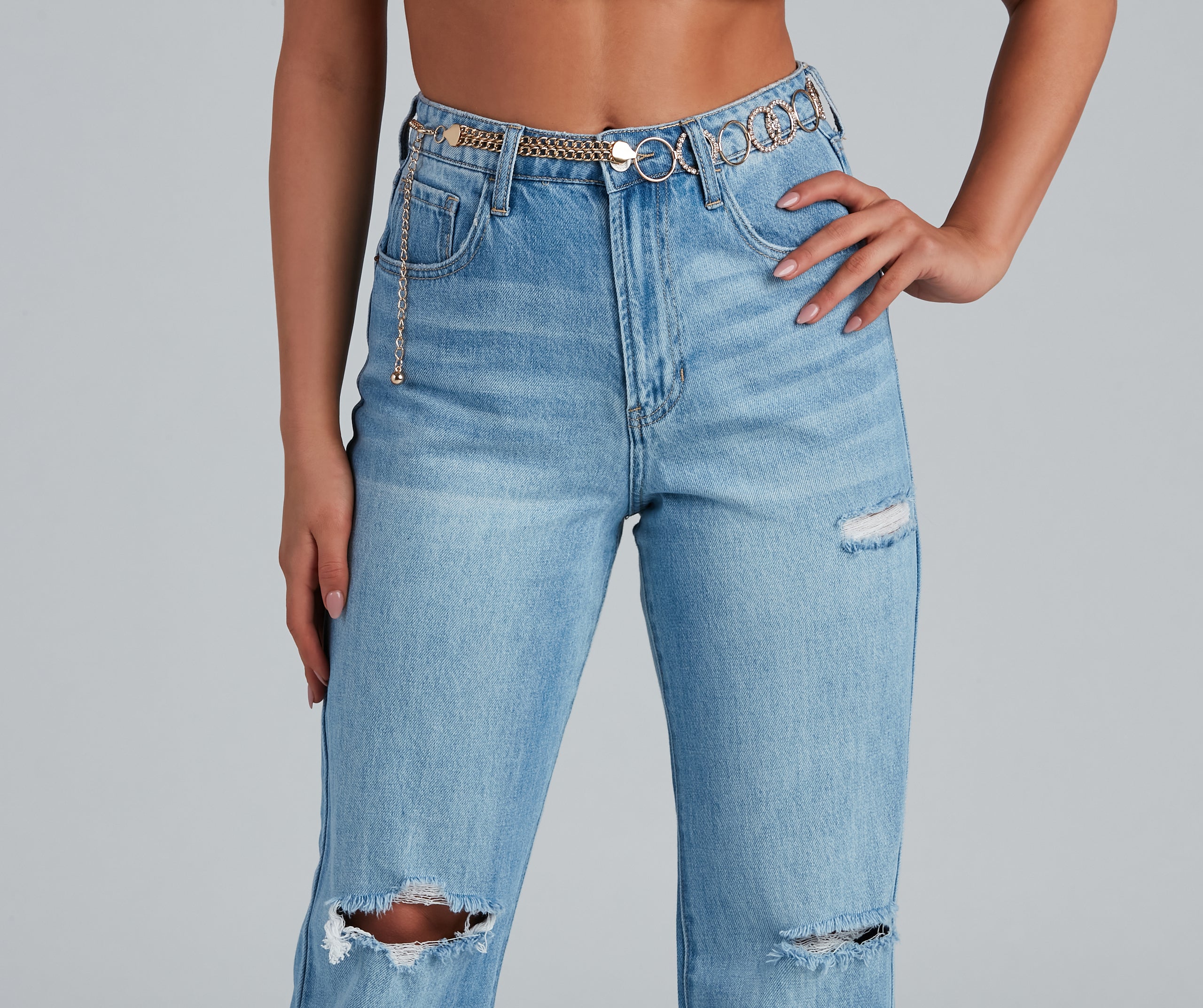 Stylish Deets Rhinestone Chain Belt - Image 3