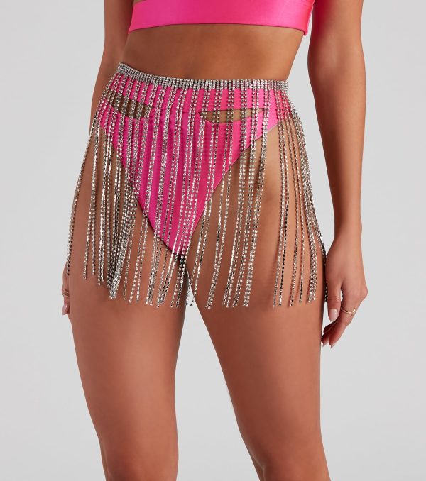Rhinestone Fringe Skirt Belt - Image 3