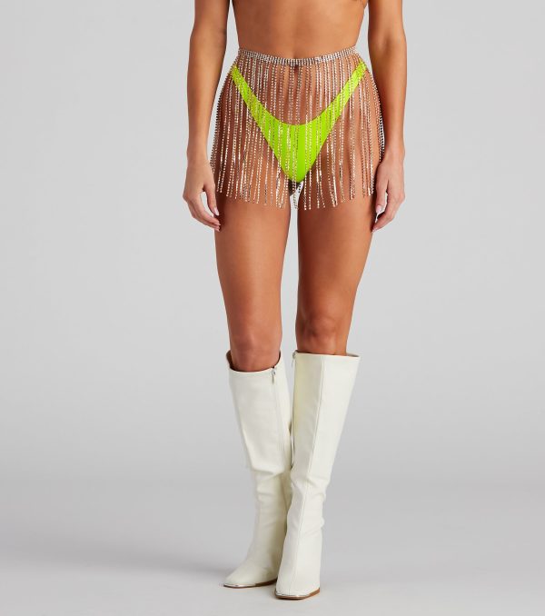 Rhinestone Fringe Skirt Belt - Image 8