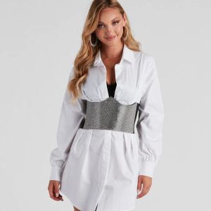 Edgy-Glam Rhinestone Corset Belt