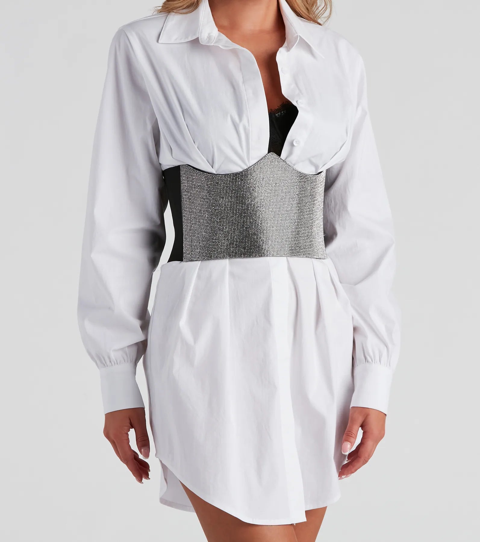 Edgy-Glam Rhinestone Corset Belt - Image 2