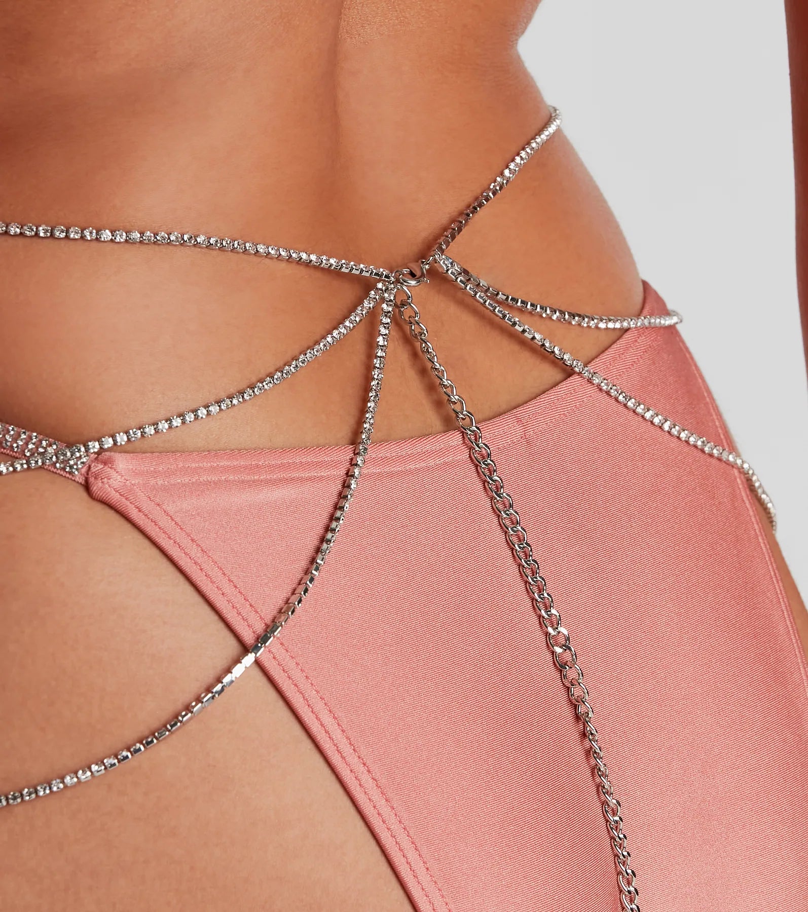Shimmering Beauty Rhinestone Belly Chain - Image 4